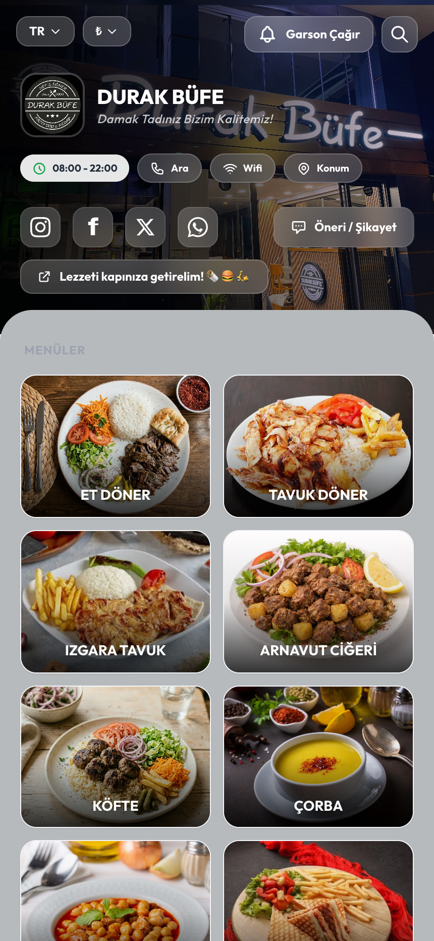 Durak Büfe QR Menü Önizleme
