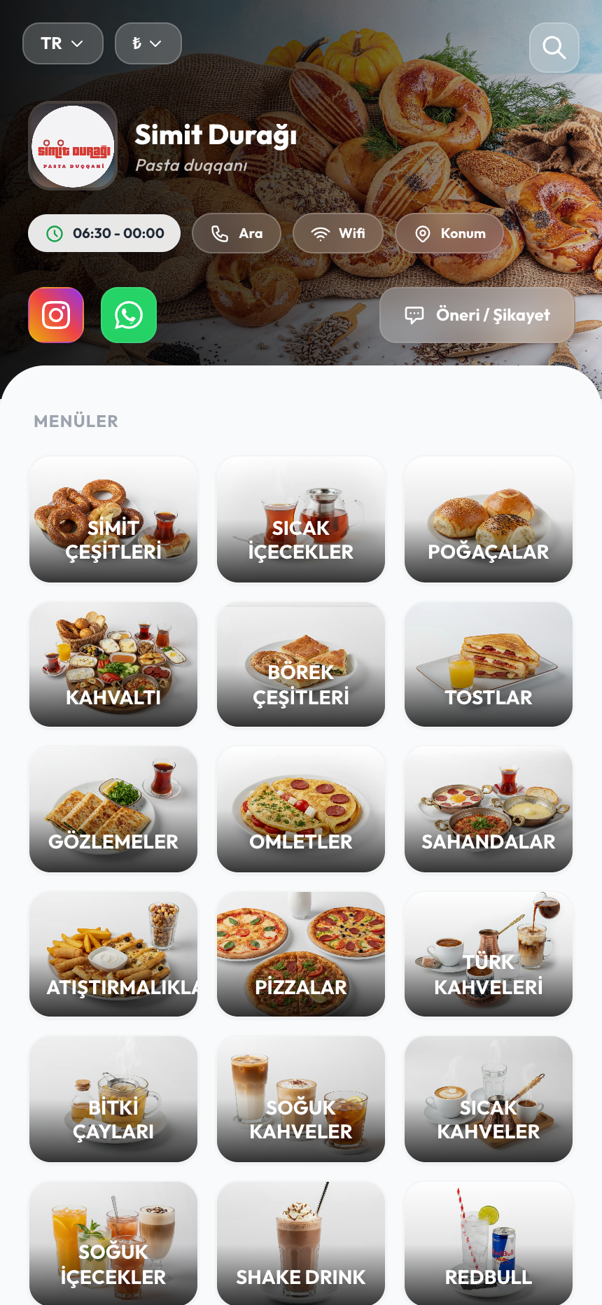 Simit Durağı QR Menü Önizleme