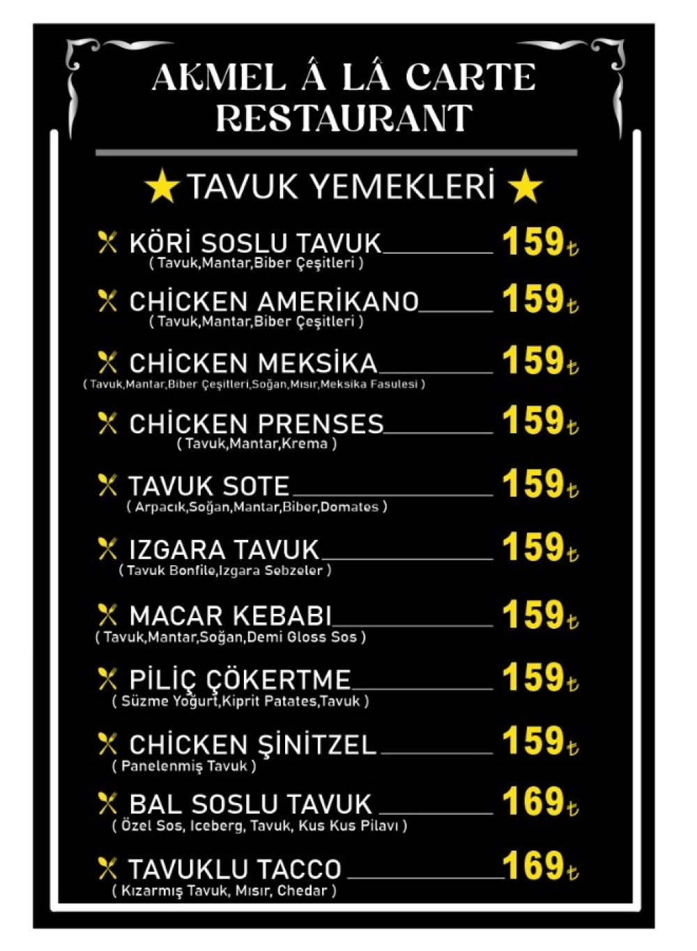 TAVUK YEMEKLERİ