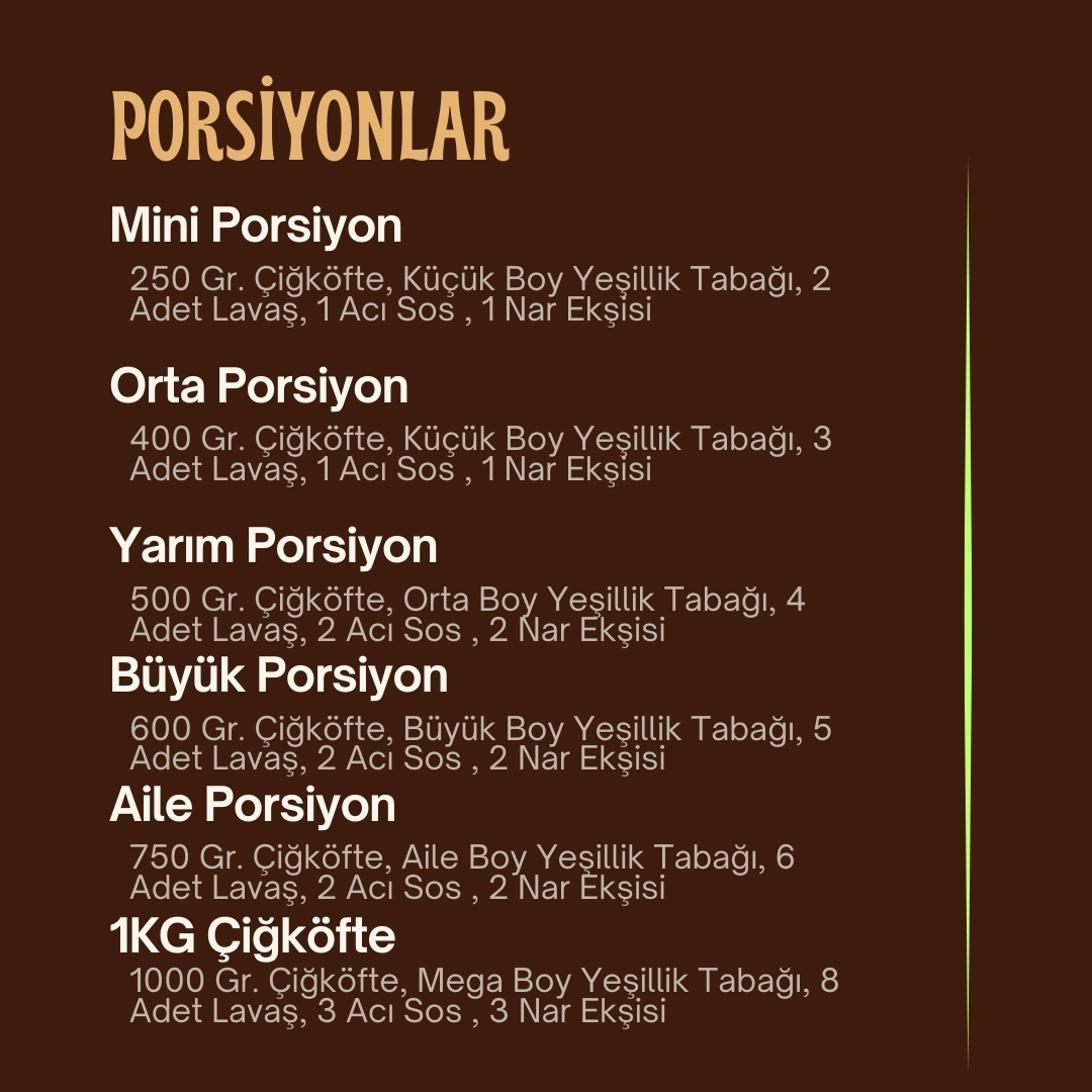 Porsiyonlar